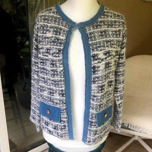 NWT Sioni Blue Denim and Knit Jacket Size Large